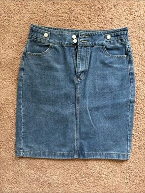 SHEIN Classic Blue Denim Skirt